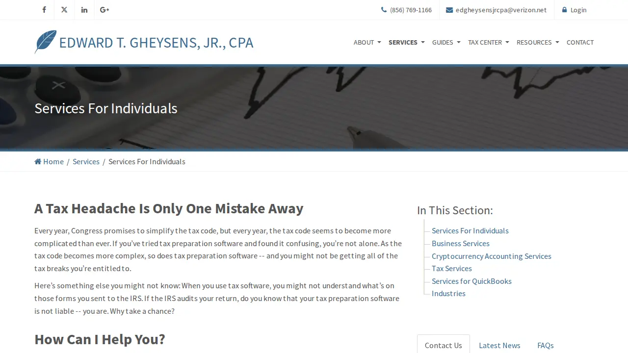 Edward Gheysens, Jr. CPA page