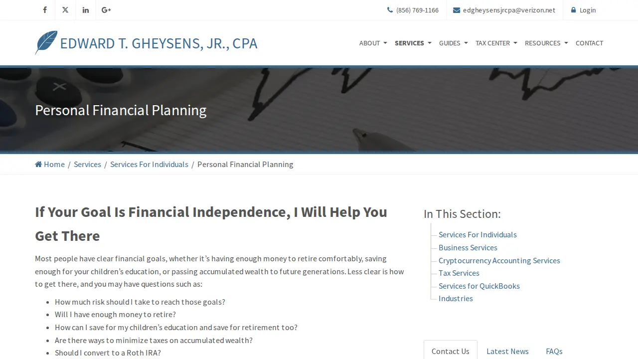 Edward Gheysens, Jr. CPA page