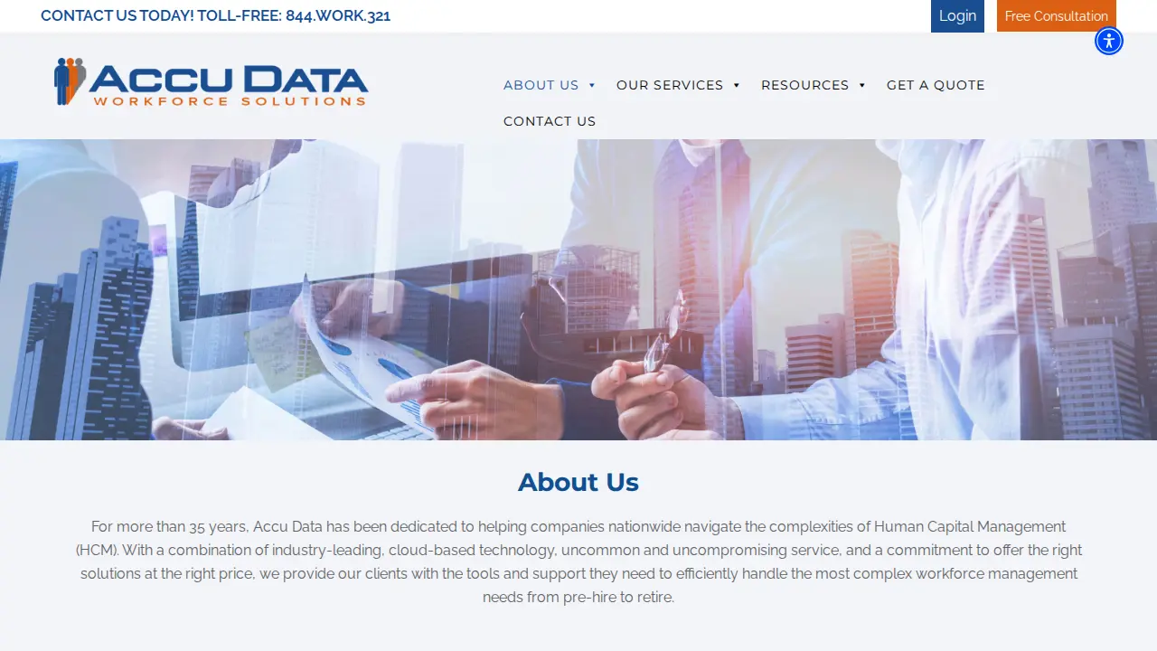 Accu Data Workforce Solutions page