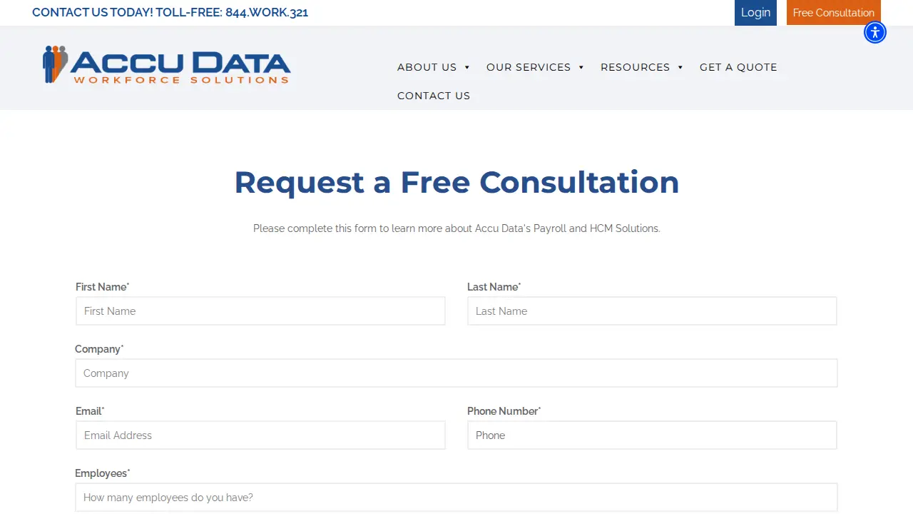 Accu Data Workforce Solutions page