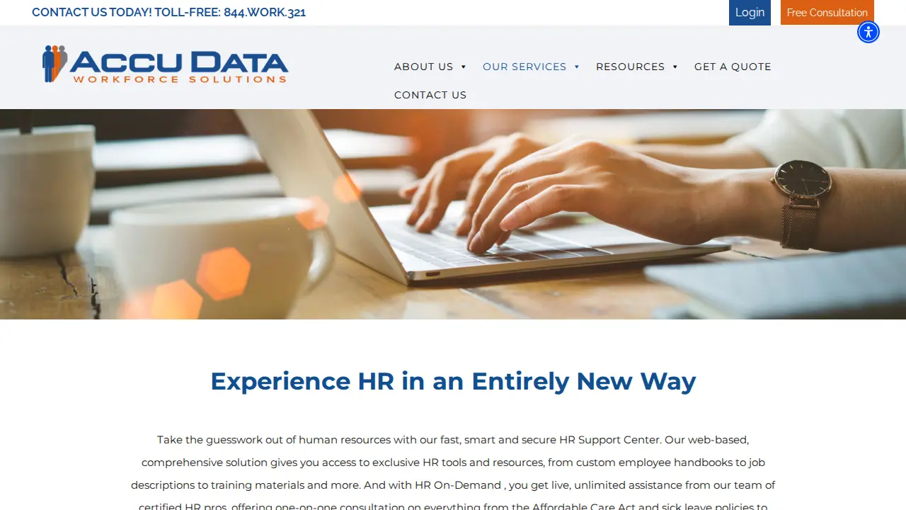 Accu Data Workforce Solutions page