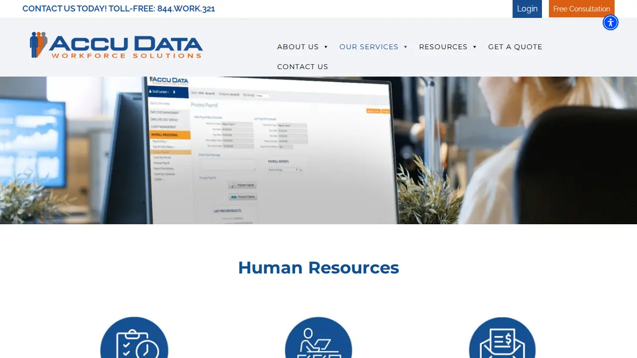 Accu Data Workforce Solutions page