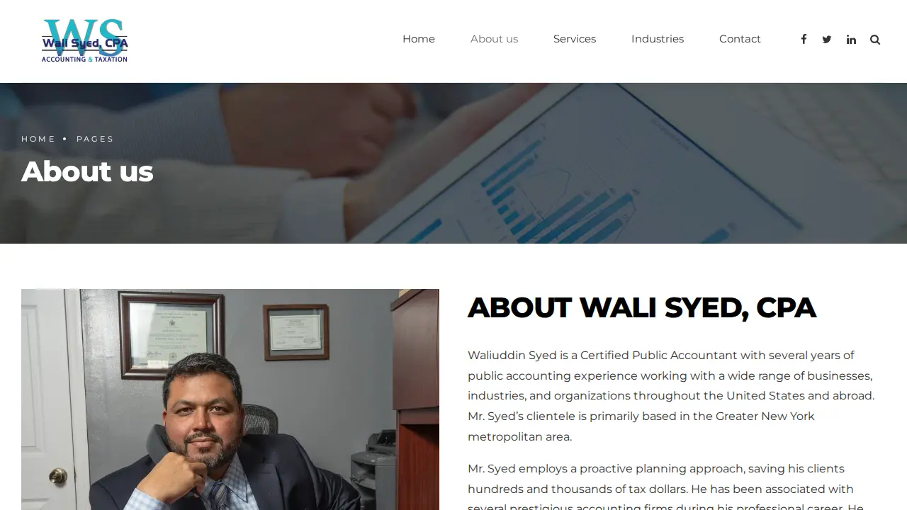 Wali Syed, CPA - Tax/Accounting page