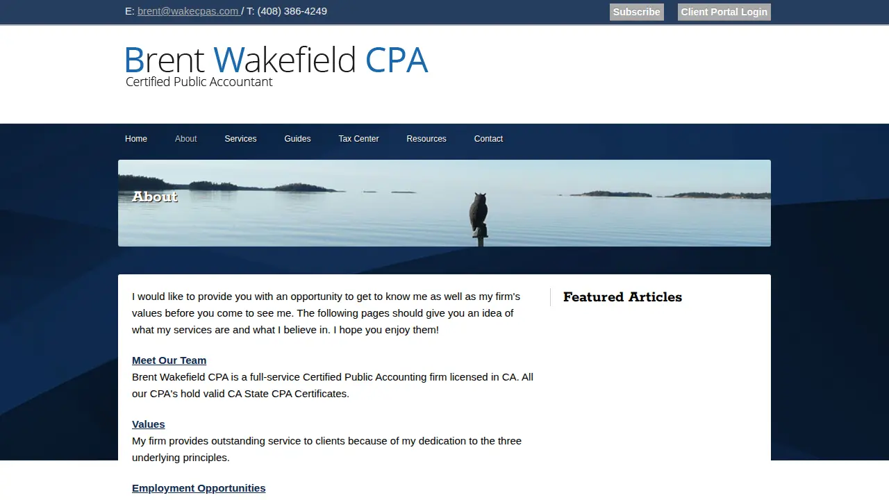 Brent Wakefield CPA page