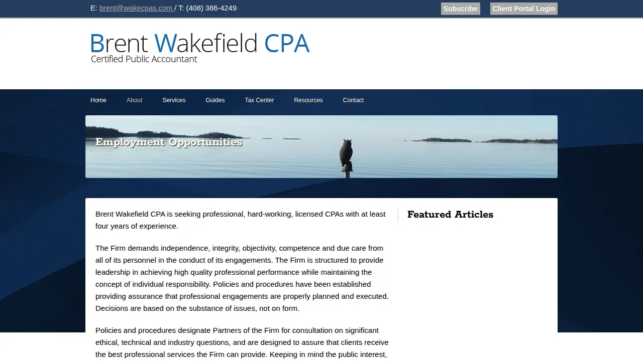 Brent Wakefield CPA page