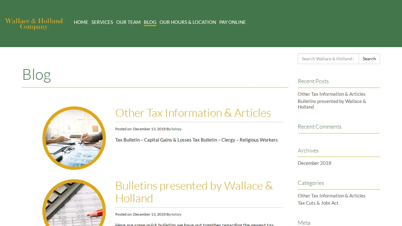 Wallace & Holland Company, Inc. page