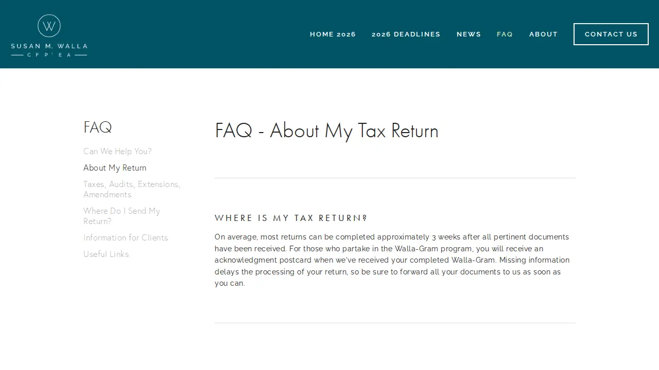 Walla Tax page
