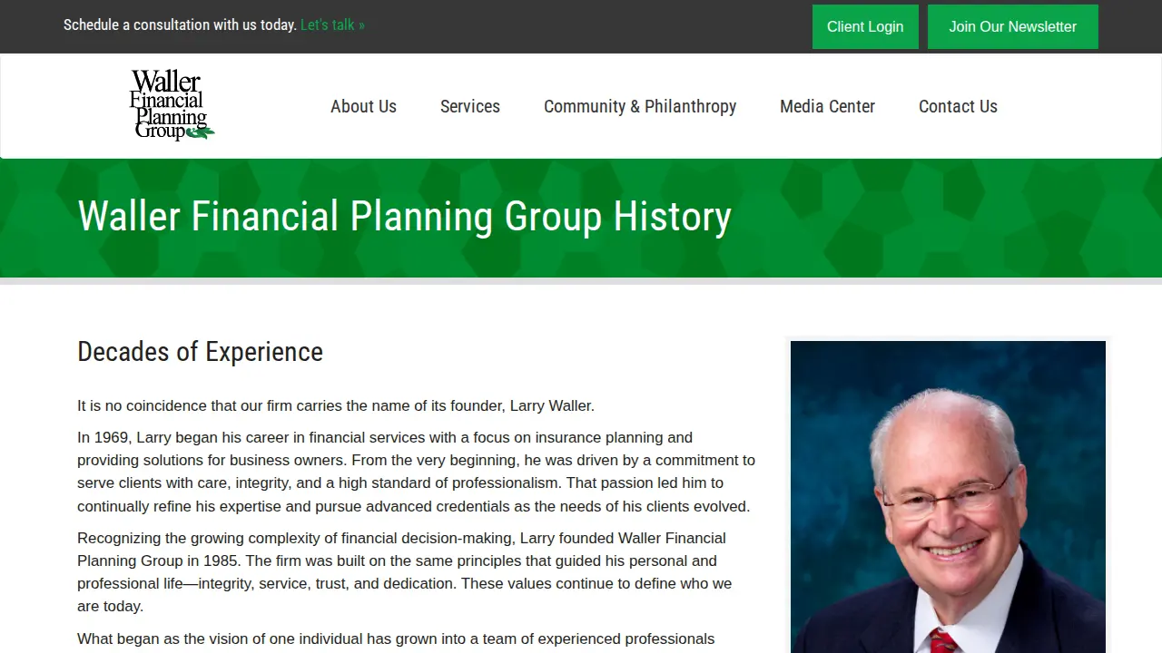 Waller Financial Planning Group, Inc. page