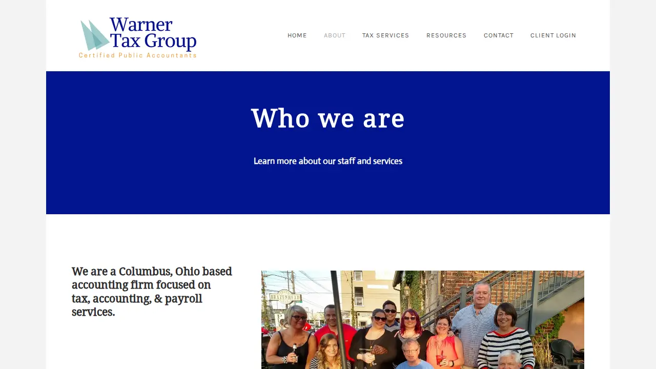 Warner Tax Group page