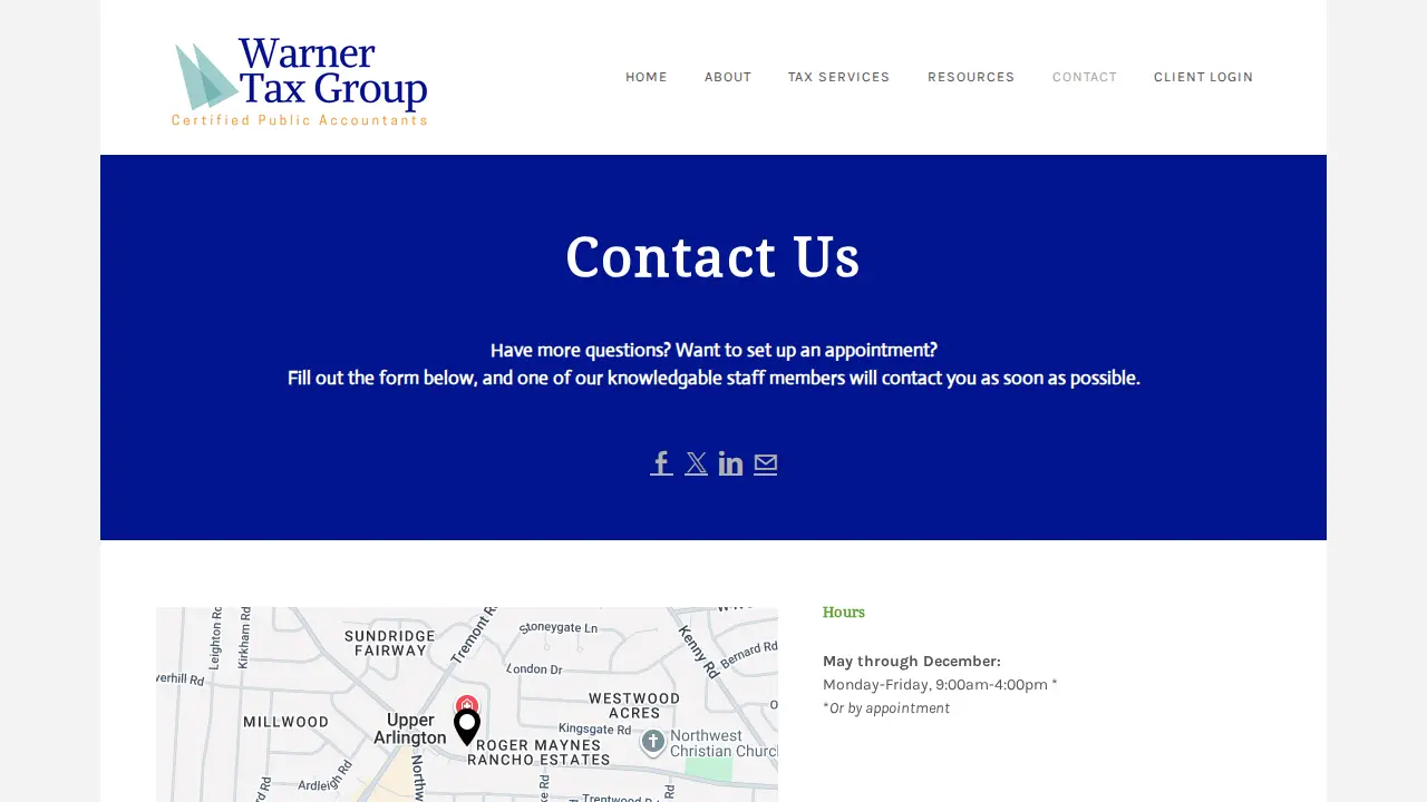 Warner Tax Group page