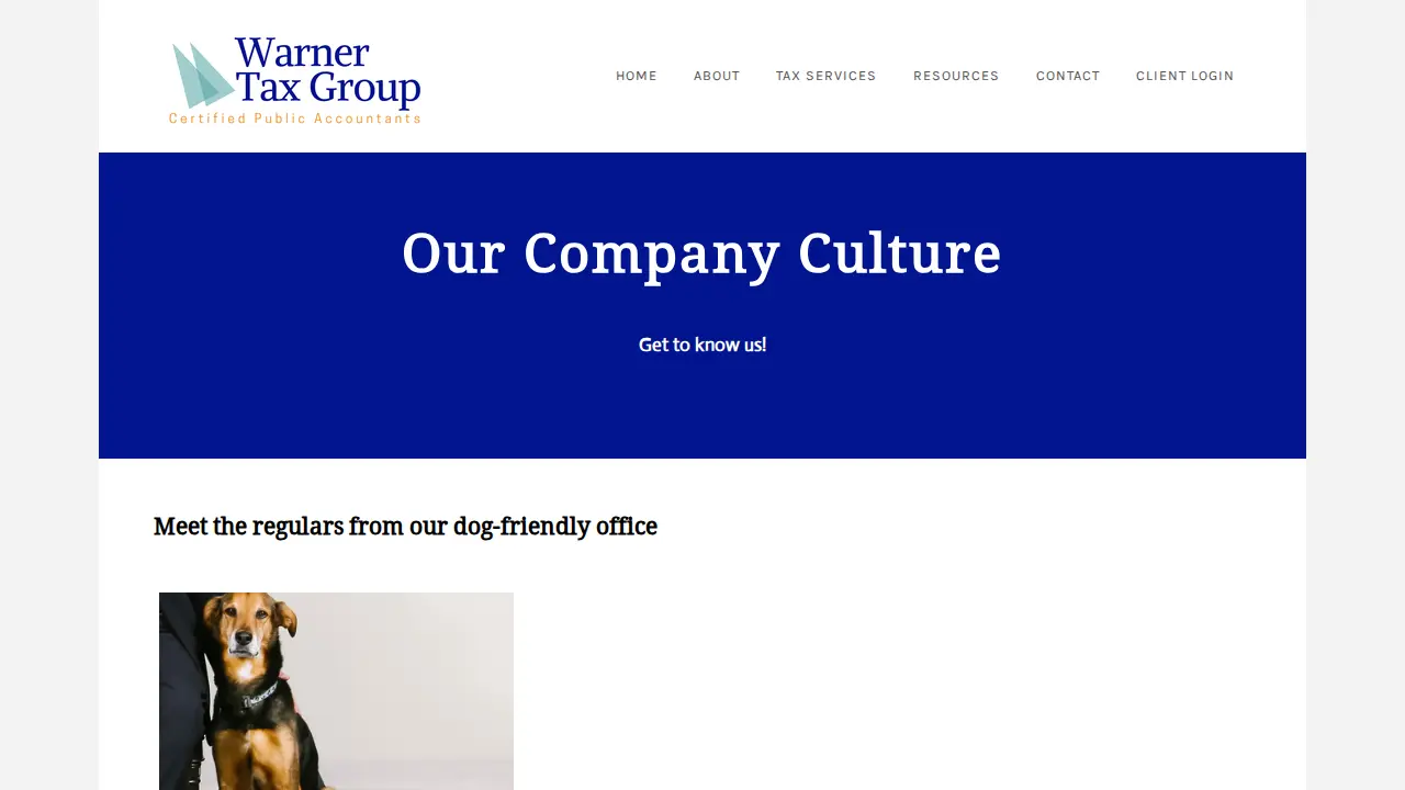 Warner Tax Group page