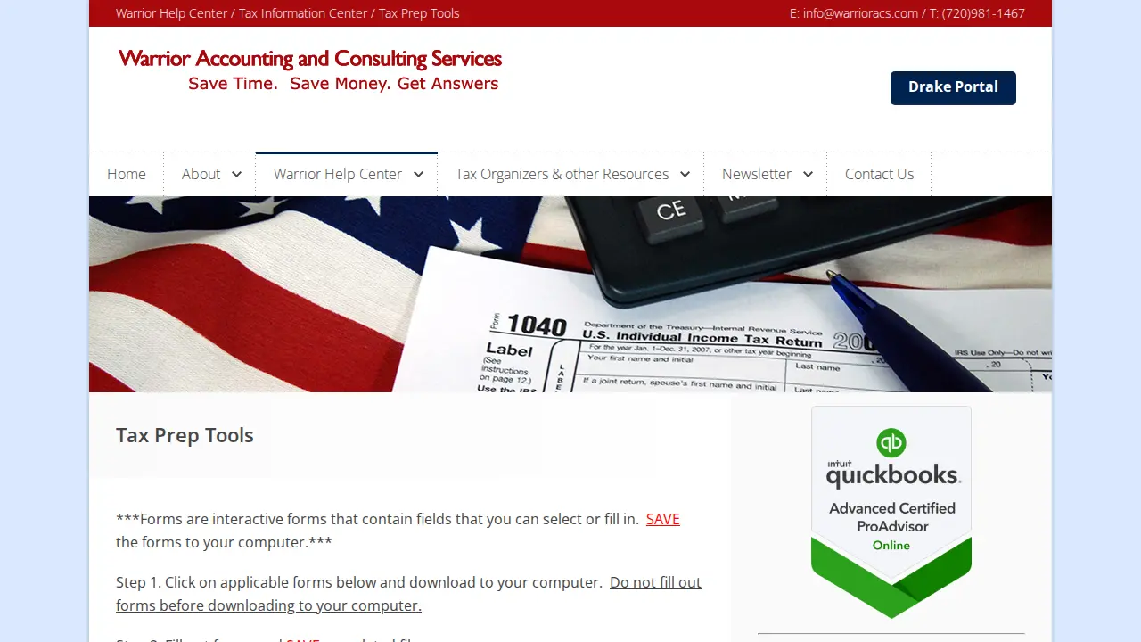Warrior Accounting & Consulting page