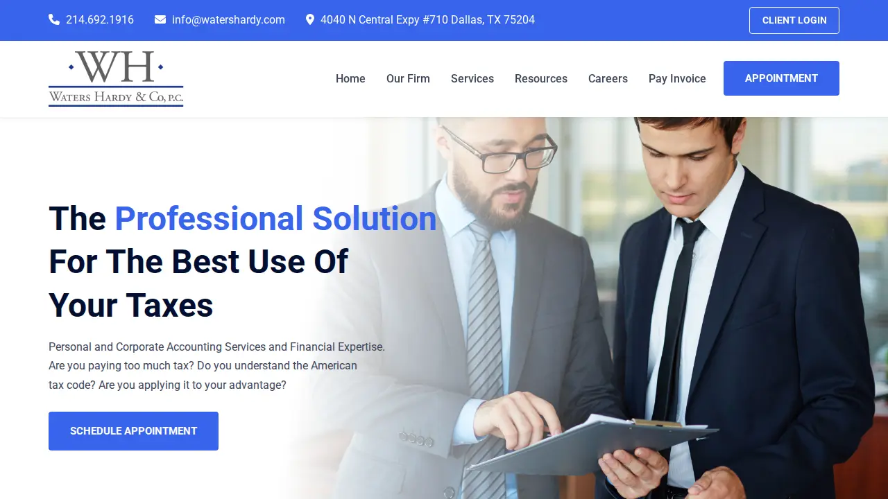 Waters Hardy & Co - Accountant | CPA Firm | Dallas TX page