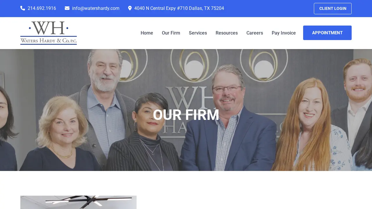 Waters Hardy & Co - Accountant | CPA Firm | Dallas TX page