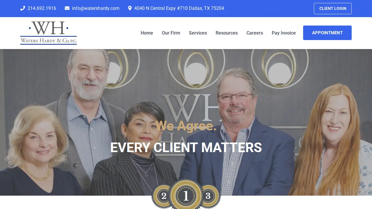 Waters Hardy & Co - Accountant | CPA Firm | Dallas TX page