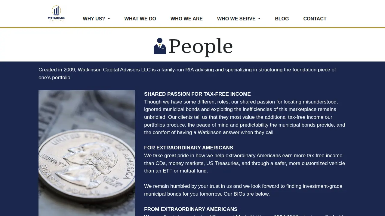 Watkinson Capital - Municipal Bond Management page