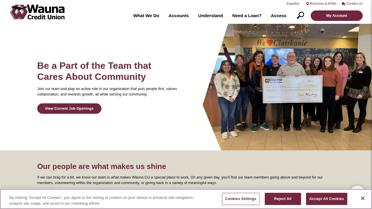Scappoose Wauna Credit Union page