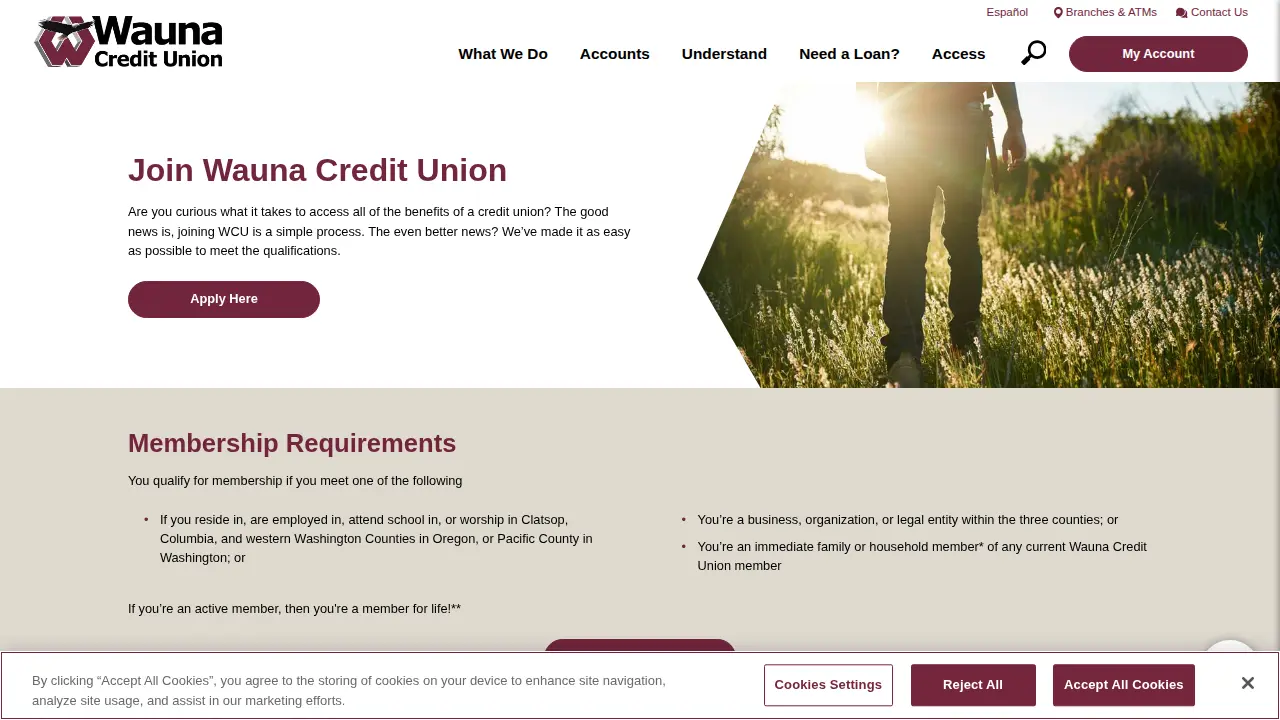 Scappoose Wauna Credit Union page