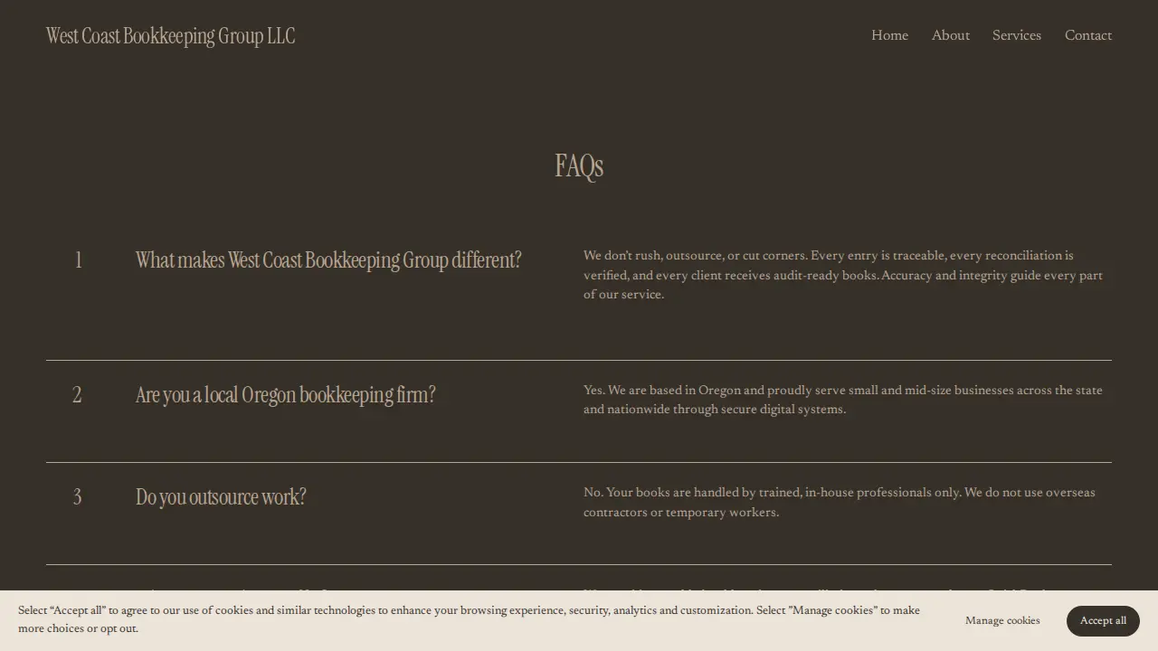West Coast Bookkeeping Group page