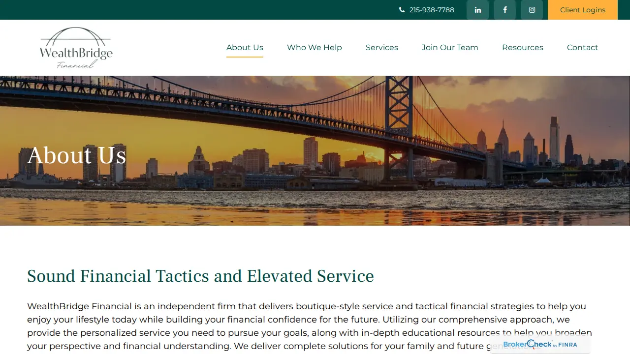 WealthBridge Financial page