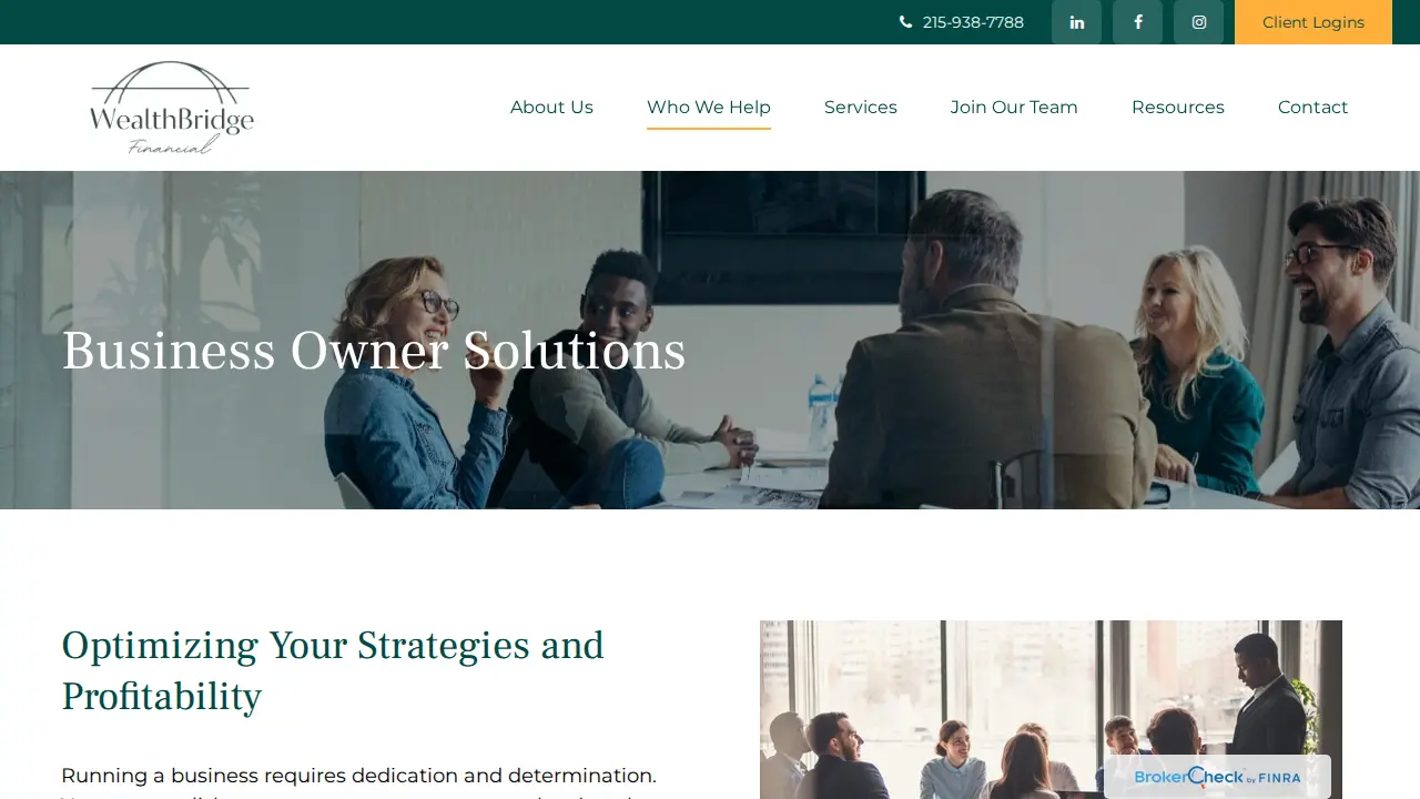 WealthBridge Financial page