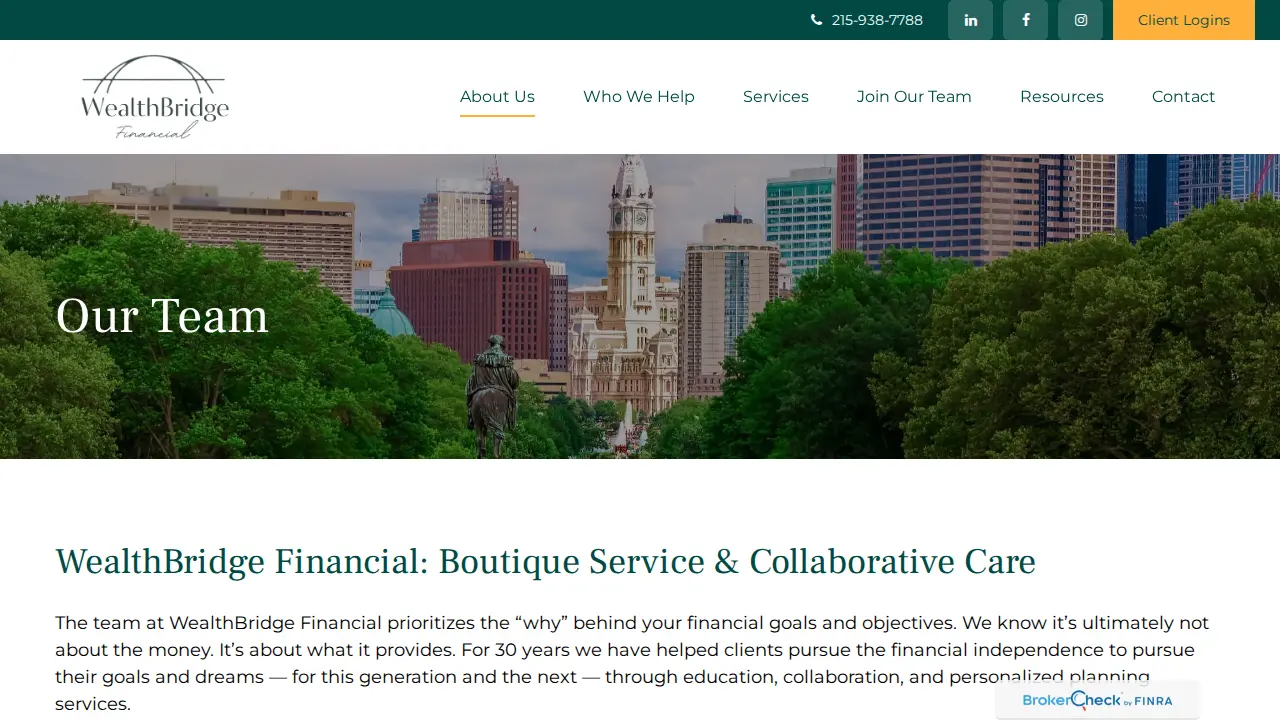 WealthBridge Financial page