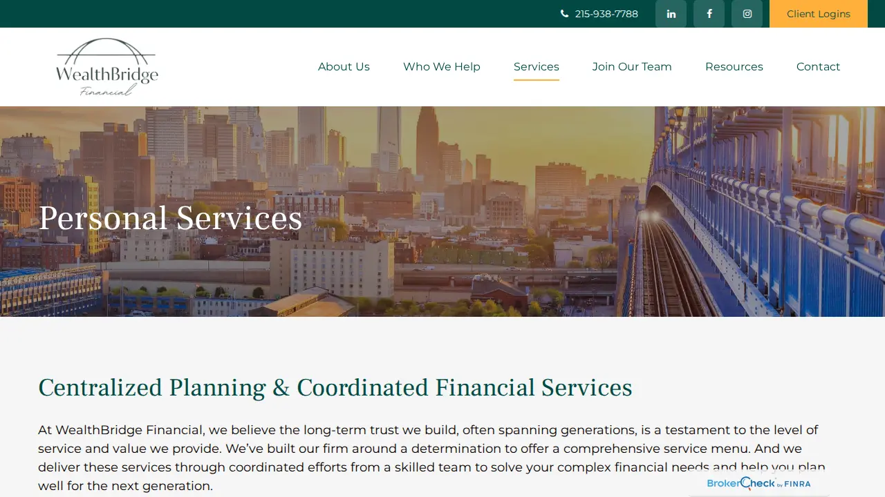 WealthBridge Financial page