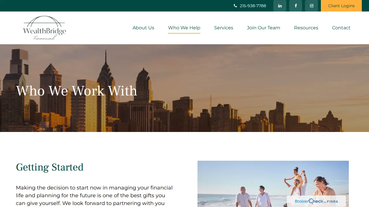 WealthBridge Financial page