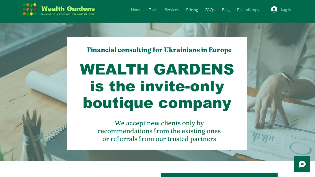 Wealth Gardens website