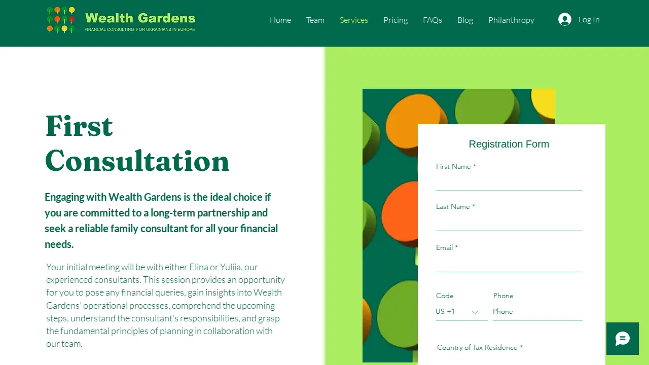 Wealth Gardens page
