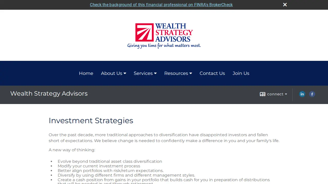 Wealth Strategy Advisors page