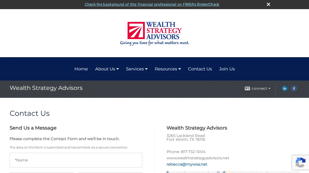 Wealth Strategy Advisors page