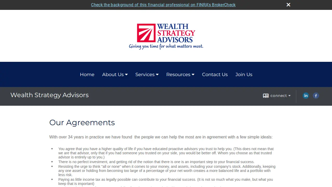 Wealth Strategy Advisors page