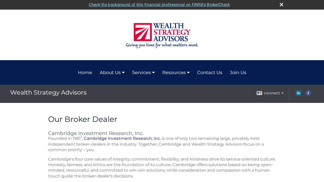Wealth Strategy Advisors page