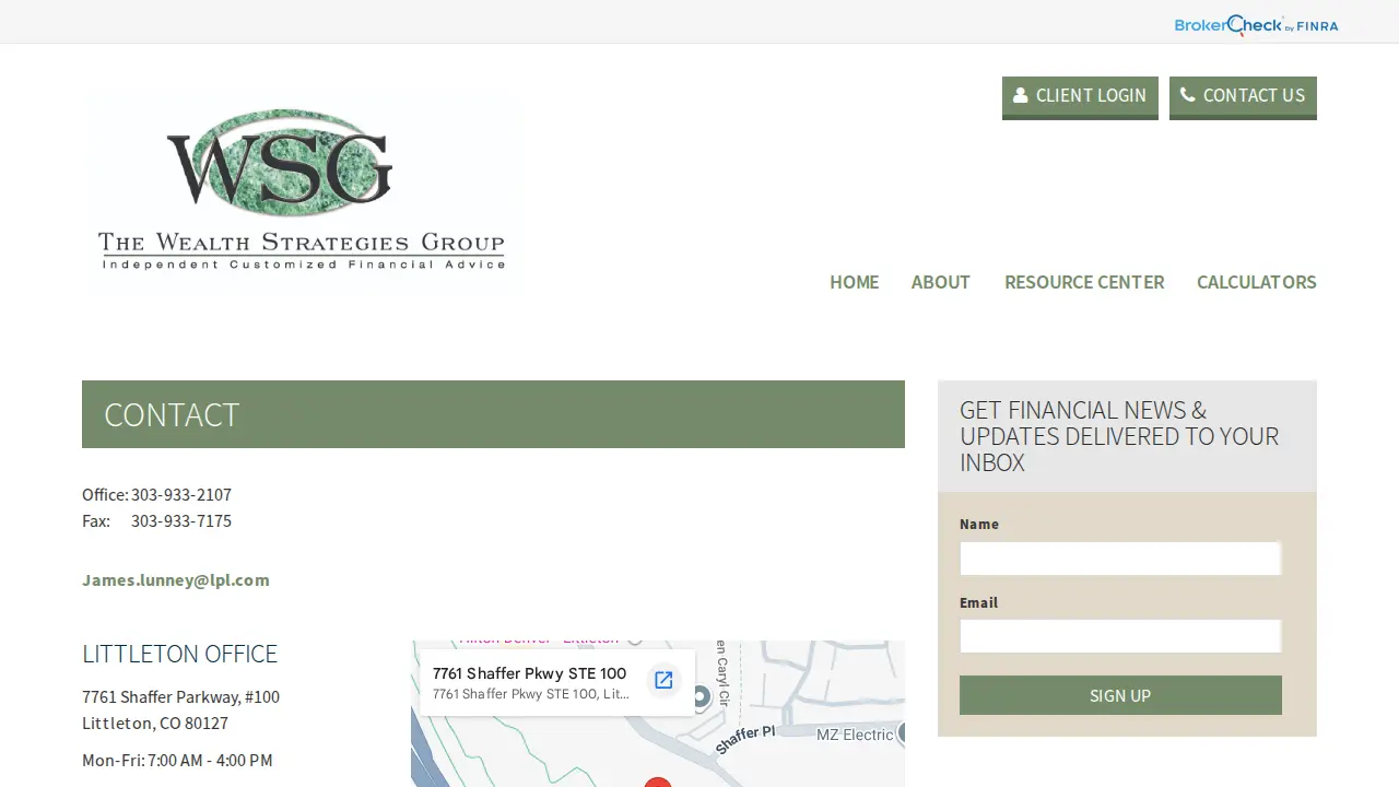 The Wealth Strategies Group page