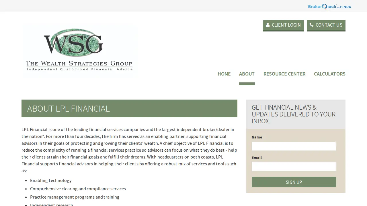 The Wealth Strategies Group page