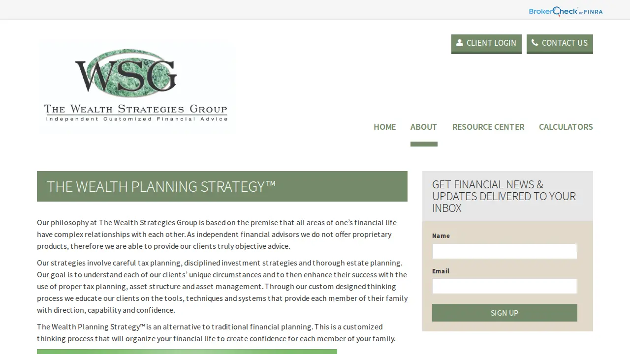 The Wealth Strategies Group page