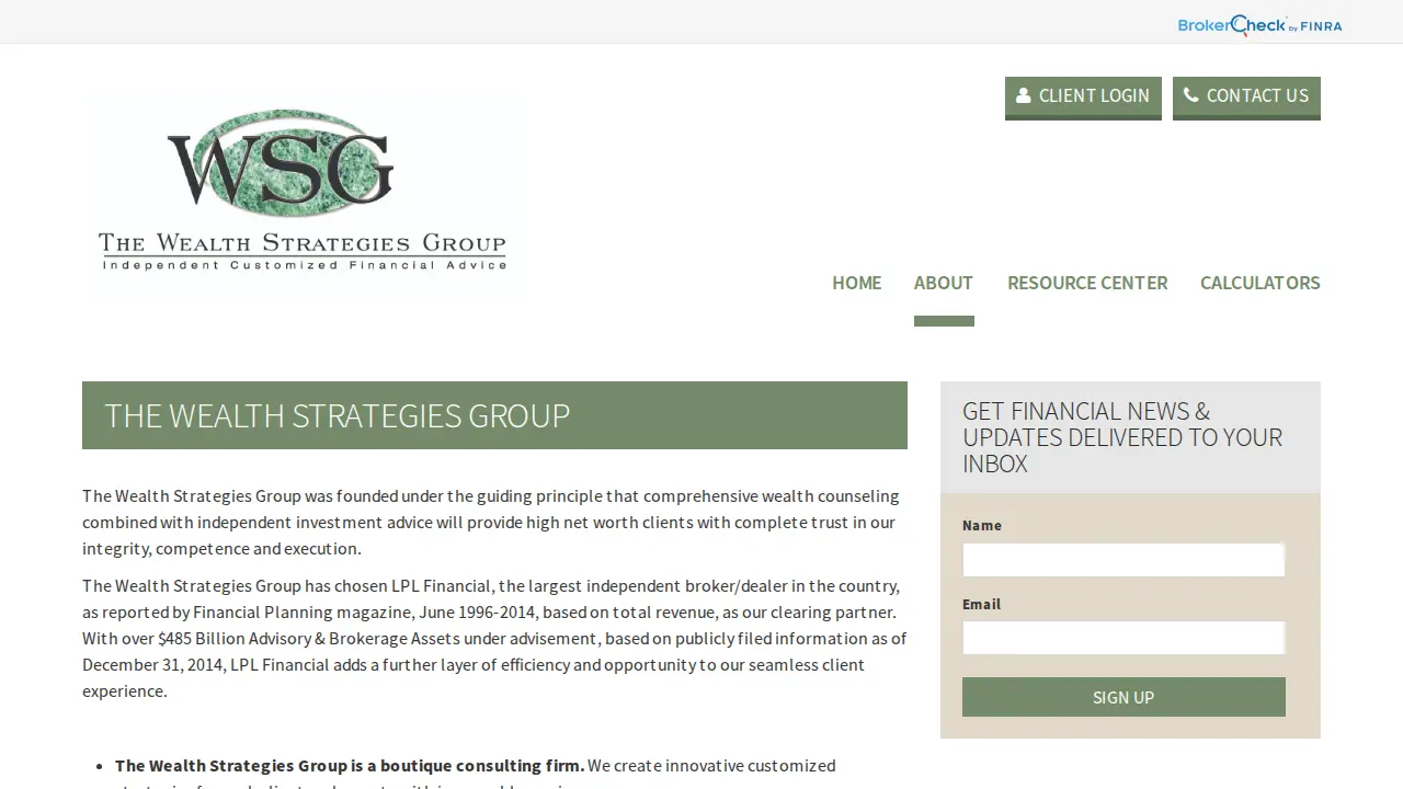 The Wealth Strategies Group page