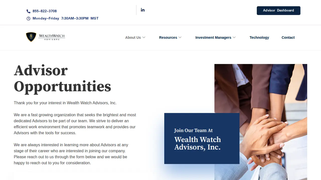 Wealth Watch Advisors page