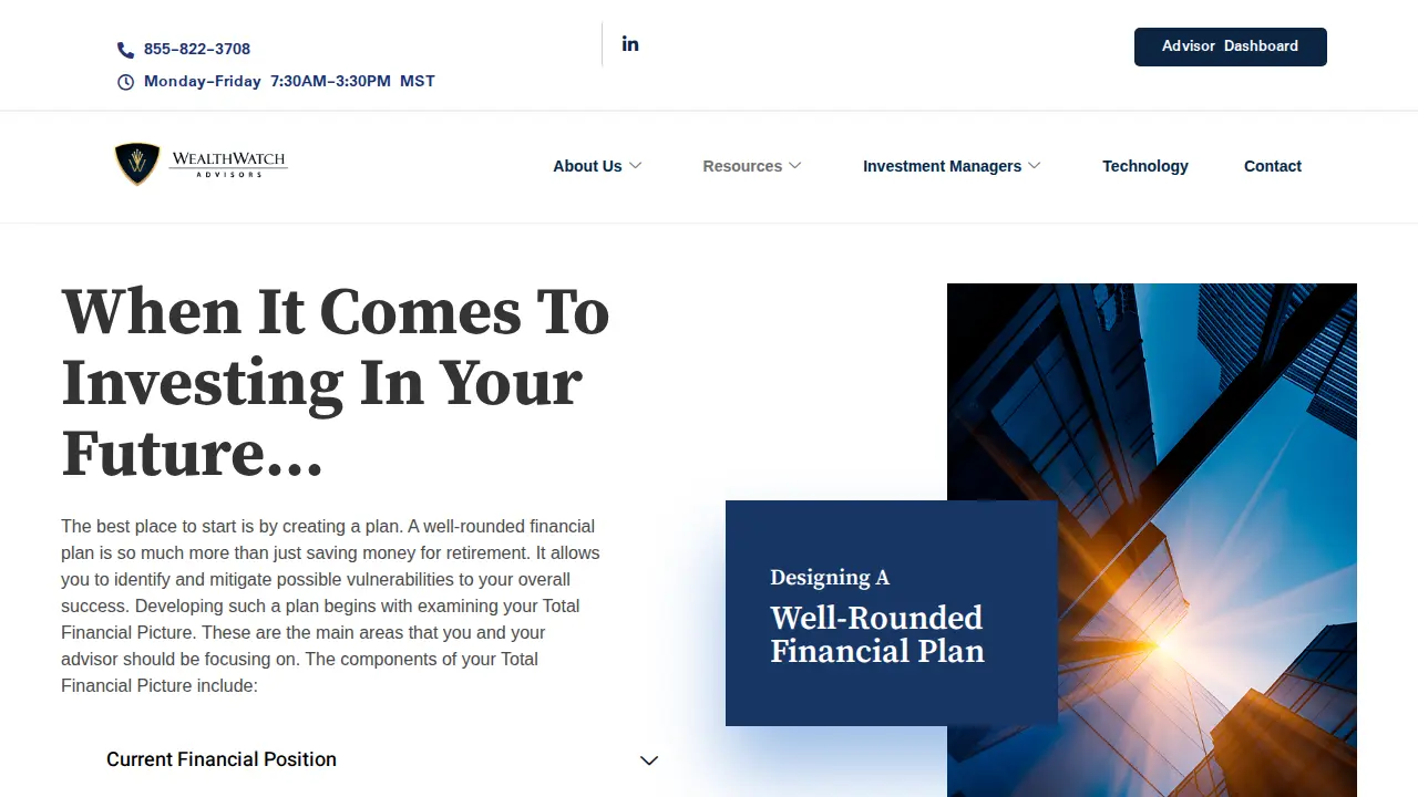 Wealth Watch Advisors page