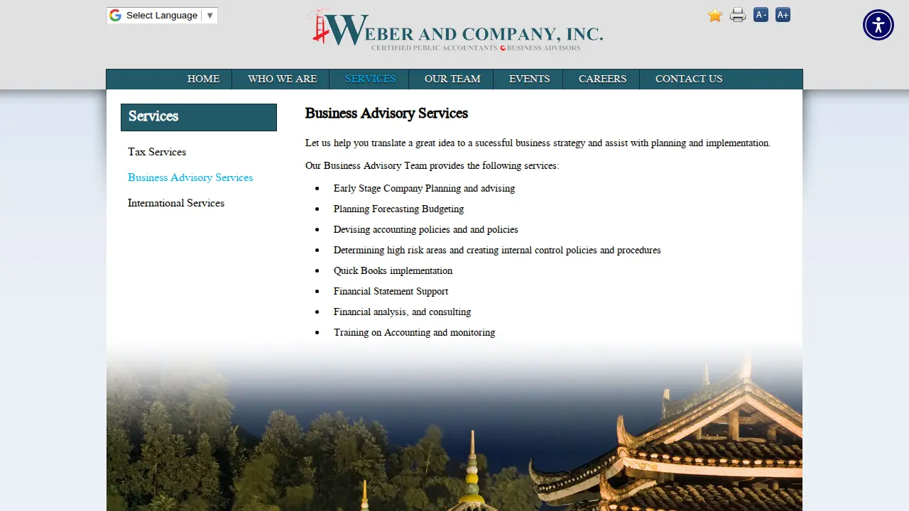 Weber and Company, Inc. page