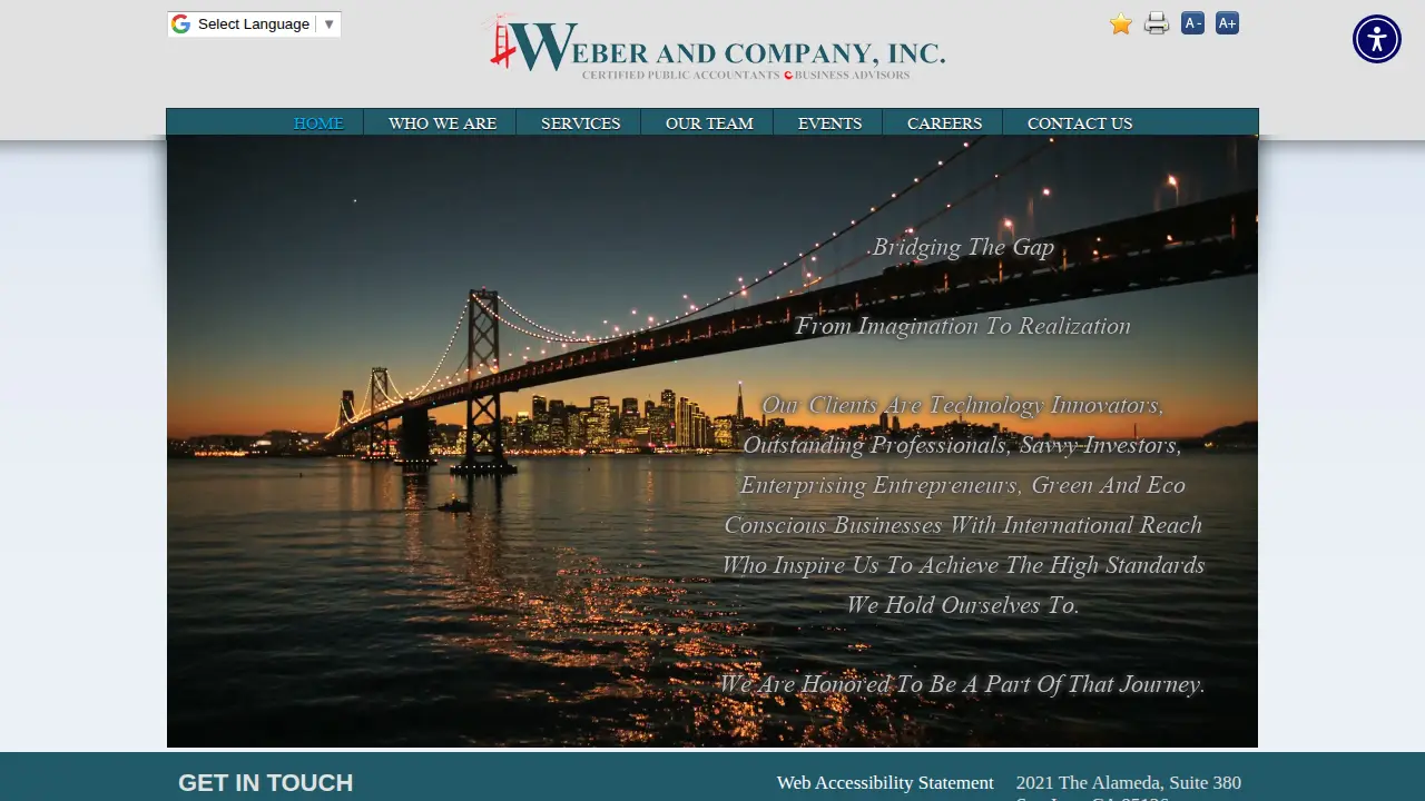 Weber and Company, Inc. page