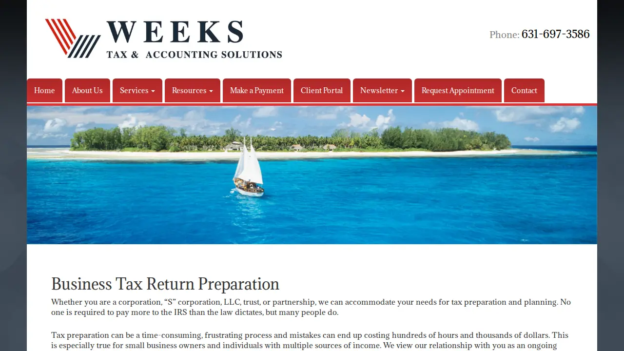 Weeks Tax & Accounting Solutions page