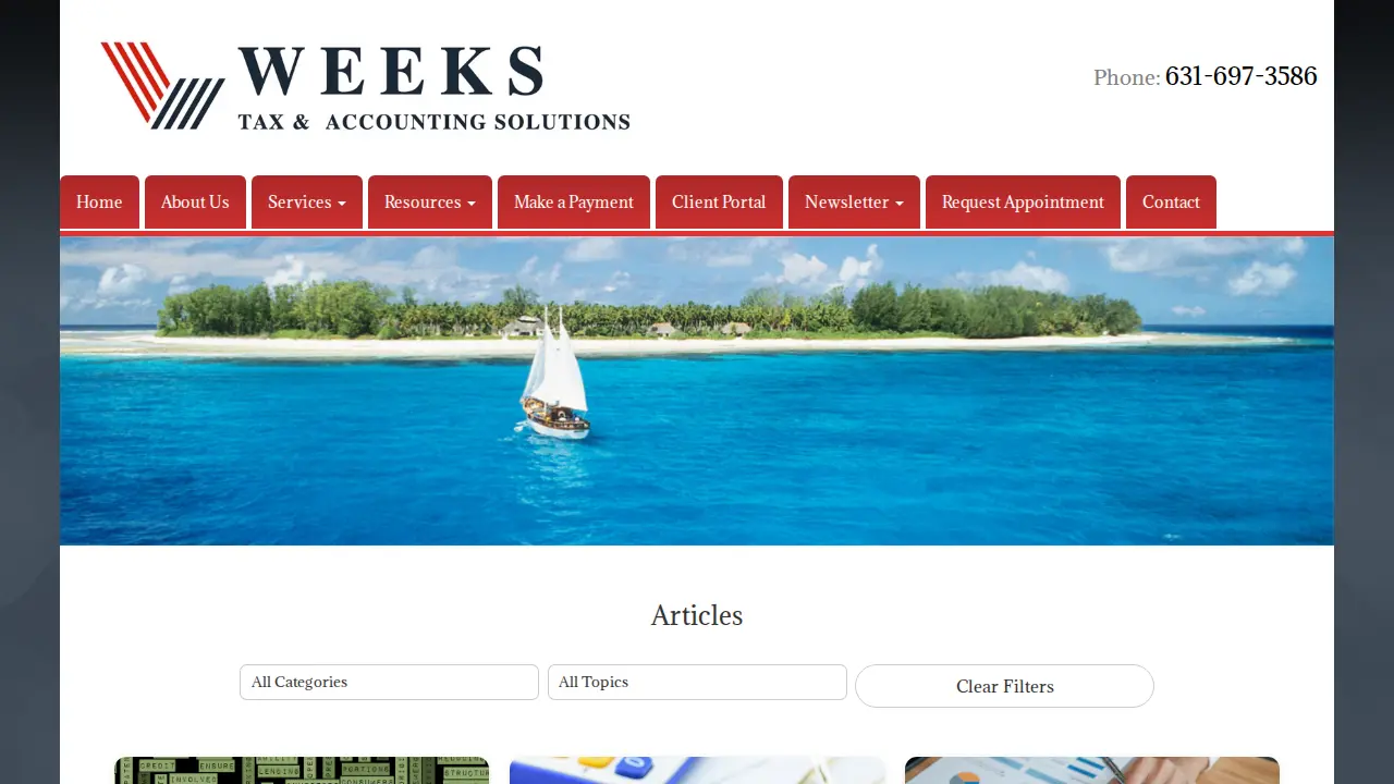 Weeks Tax & Accounting Solutions page