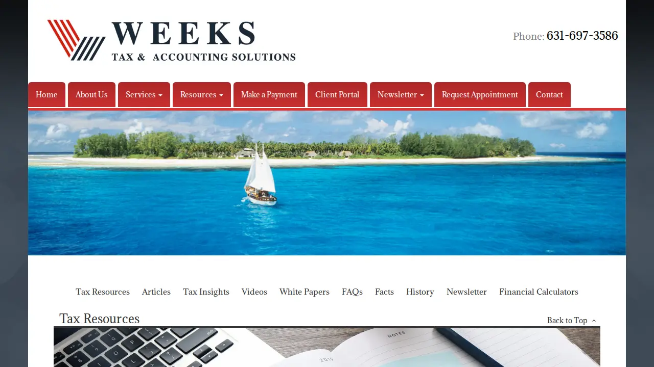 Weeks Tax & Accounting Solutions page