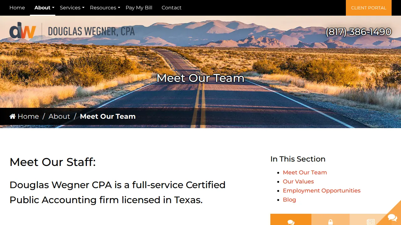 Douglas J. Wegner, CPA page