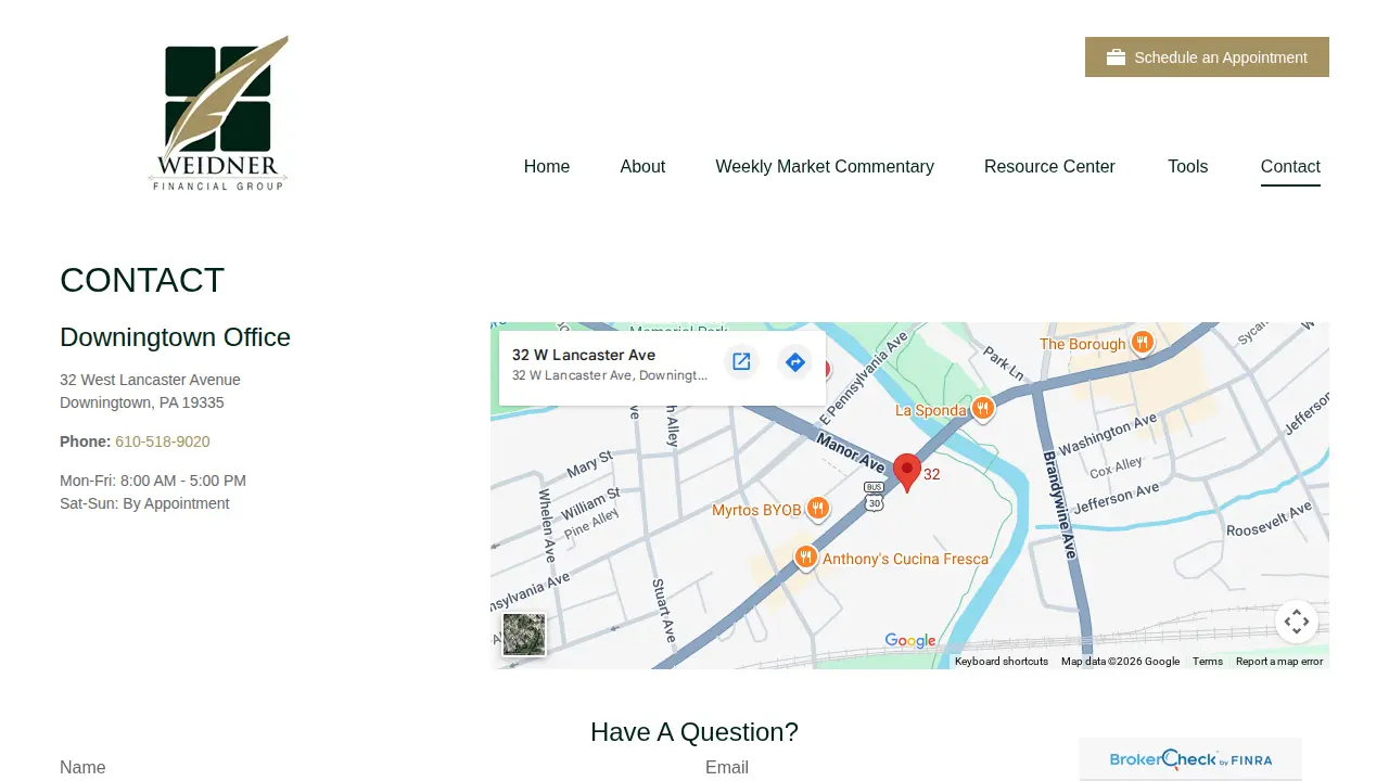Weidner Financial Group page