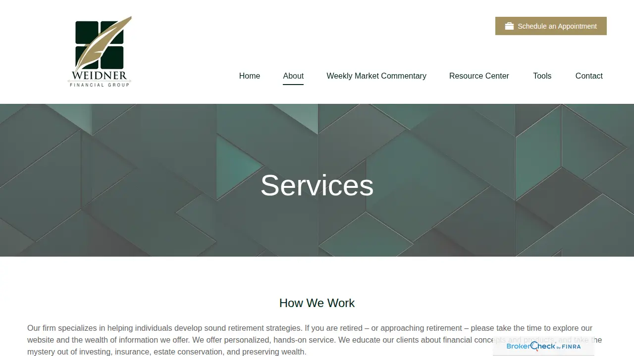 Weidner Financial Group page