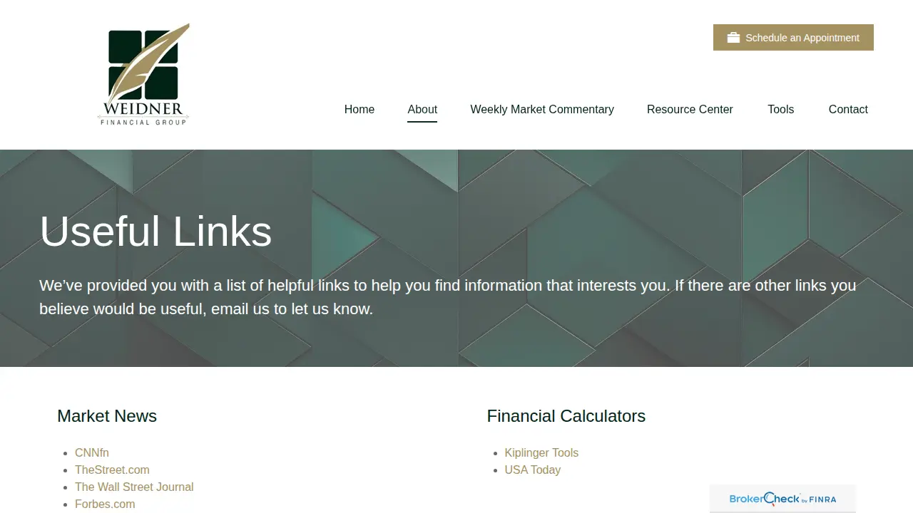 Weidner Financial Group page