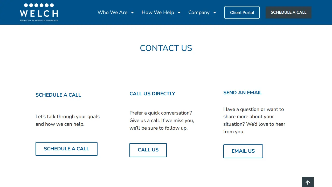 Welch Financial Planning & Insurance page